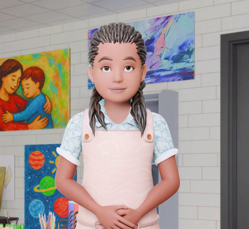 Zoe clasps her hands, feeling overwhelmed.