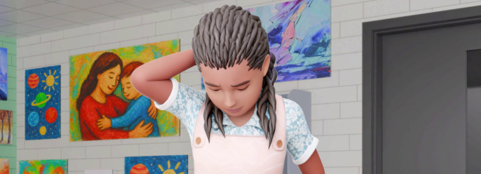 Zoe fidgets with her hair apologetically.