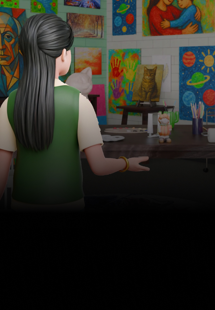 Zoe's teacher surveys the chaotic classroom.